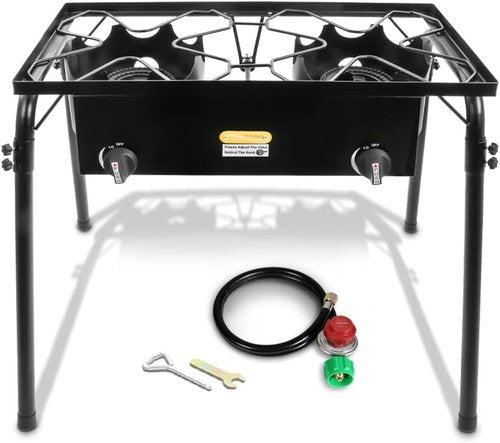 Concord Double Propane Burner - Outdoor 2-Burner Camping Stove for Cooking & Home Brewing