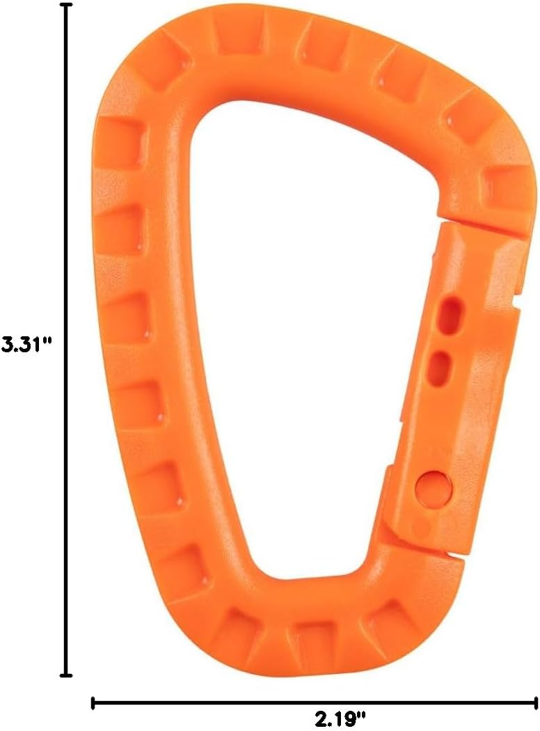Tactical Carabiner Keychain 6 Pack - Durable Plastic Carabiners - Lightweight Spring Snap Gear - Utility Hooks for Backpacks, Buckles, Hanging Gear, and Outdoor Recreation
