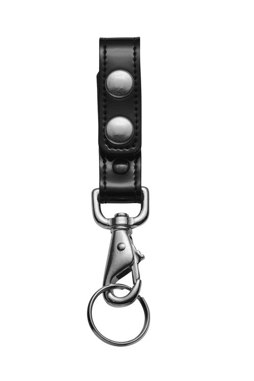 JAY-PEE Clorino Hi-Gloss Key Strap Belt Keeper for Duty Belt Key Ring Holder Double Snap Keychain Lanyard with Chrome Hardware