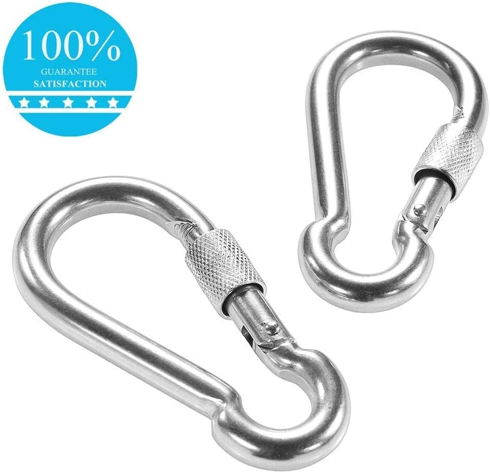 PROND Locking Carabiners, Heavy Duty Carabiner, 316 Stainless Steel Screw Lock Carabiner Hooks