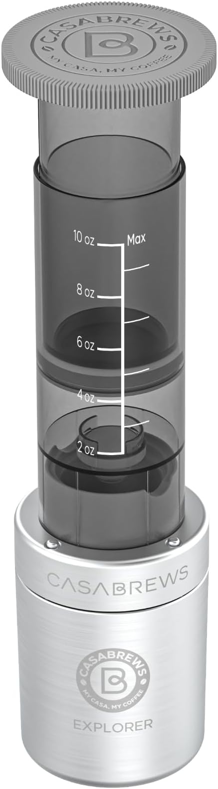 CASABREWS KP3000 Portable Coffee Maker, 2 in 1 Small Travel Coffee Machine for K Cup Pod or Ground Coffee, Quick Coffee Press Kit with Stainless Steel Cup, Cup Lid, Straw and Storage Bag