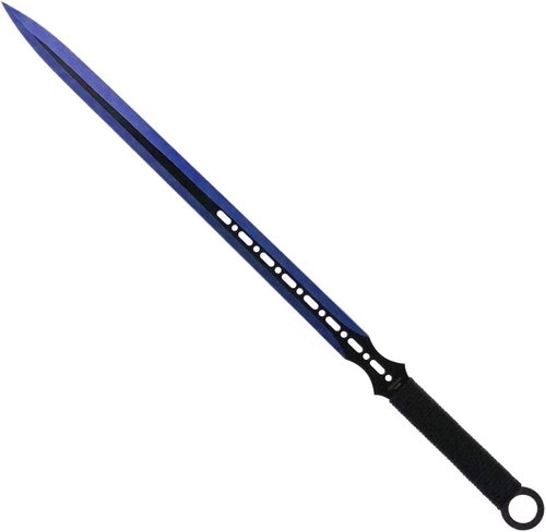 Fixed Blade Machete Set with 2 Throwing Knives. for Camping, Outdoor Sports, Collections and Gift (Blue-23)