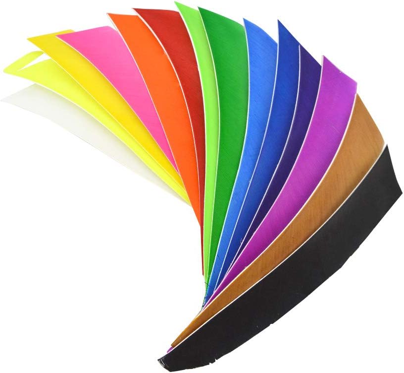 ZSHJGJR 50 Pack Archery Arrow Spiral Twist Wrap Full Length Feathers Left Wing Feathers Fletches Fletching (8-11inch) for Flu-Flu Arrows