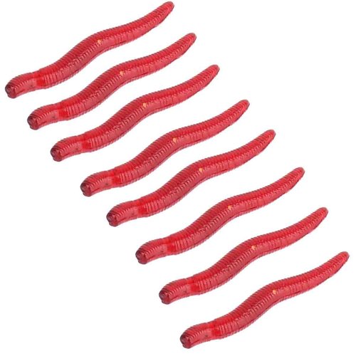 4cm 100pcs Soft Bait Set Realistic False Earthworm Worm Elastic Rubber Earthworm Fishing Bait