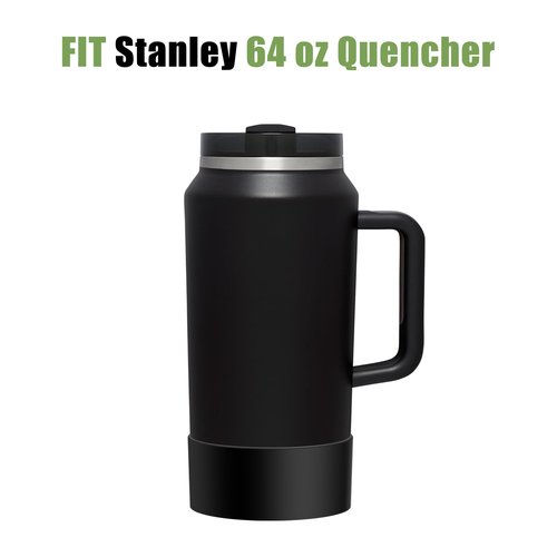 Diumepo Protective Silicone Boot Fit for Stanley 64 oz Quencher H2.0 FlowState/Simple Modern 50 oz Tumbler, Anti-Slip Bottom Sleeve Cover, Against Dents & Scratches (Black)