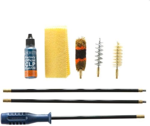Beretta Hunting Shooting Field Pouch Complete Cleaning Kit, Zippered Portable Case with Cleaning Rods, Brushes & Oil