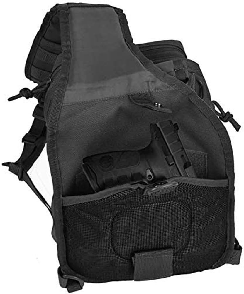 REEBOW GEAR Tactical Sling Backpack Rover Shoulder Sling Pack (Black)