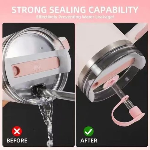 TYNRob 3 Pack Waterproof Straw Cover Silicone Spill Proof Stopper for Stanley Cup 2.0 40oz 30oz,Leakproof Silicone Seal Kit Accessories Dust-Proof (3 Color)