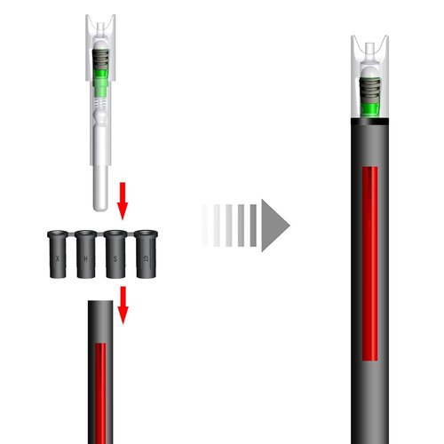 CosiComu G Lighted Nocks for Mini Crossbow Bolts with .165 .204 .233 .244 .246 Inside Diameter with X, H, S, GT Bushings Half-Moon Light up Knocks 6-Pack (Green)