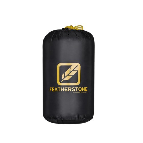 Featherstone Moondance 25 850 Fill Power Down Top Quilt Mummy Sleeping Bag Alternative for Ultralight Backpacking Camping and Thru-Hiking Color: Grey/Marigold Size: Regular/Regular