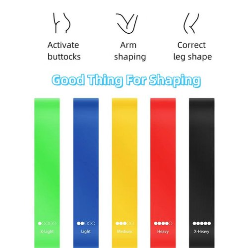 Resistance Bands for Women and Men 5 Exercise Workout Resistance Levels Full Body Elastic Band for Pilates Strength Training Home Fitness Equipment