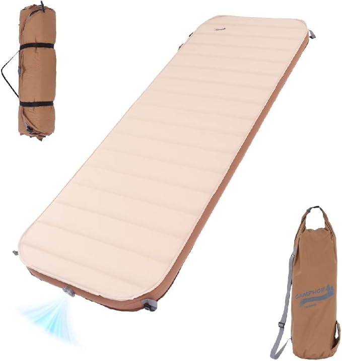 Thick Luxury Self Inflating Single Sleeping Pad with Solid Foam| Portable Inflatable Roll Up Camping Air Mattress 3.1" Thick | Adult Ourdoor Camping Rooftop Tent Van SUV