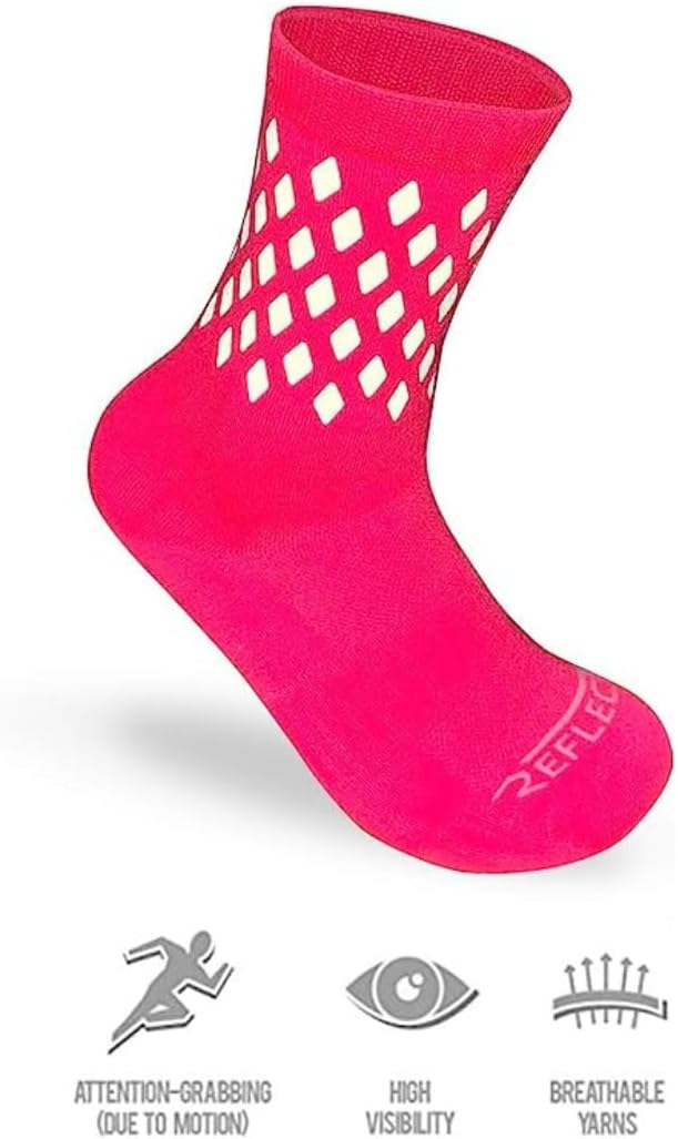 Reflective Socks - High Visibility Sports Socks Cushioned, Biomotion Safety Gear for Outdoor Athletes