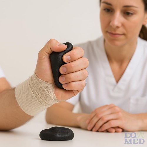 EQMED Therapeutic Hand Exercise Putty Set, 6 Resistance Levels, Non-Toxic Silicone for Hand Therapy, Stress Relief