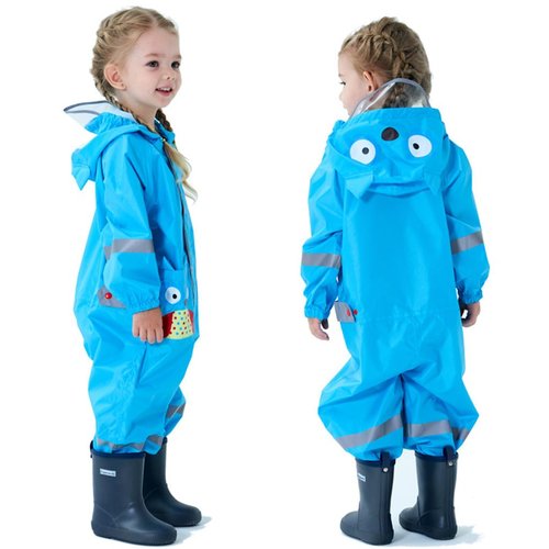 Toddler Rain Suit Baby Rain Suits Kids Rain Suit with Hood Waterproof Coverall One Piece Rain Suits for Kids(1-9 Years)