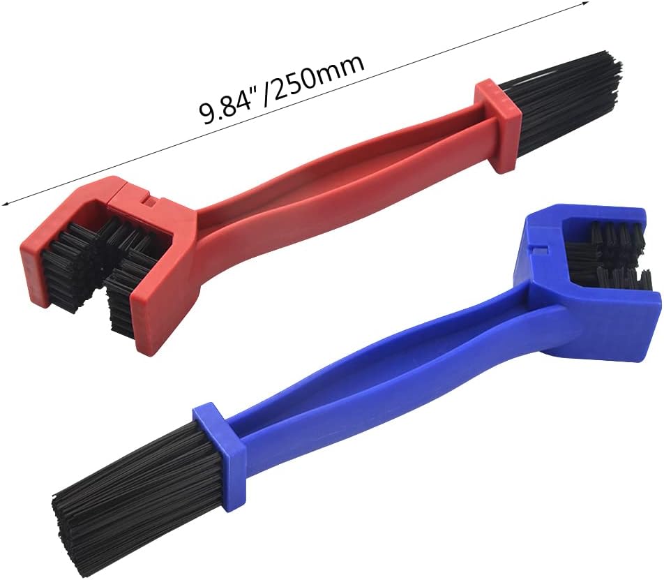 WMYCONGCONG 2 PCS Motorcycle Bicycle Bike Chain Cleaning Brush Tool Chain Washer Cleaner Crankset Brush Mountain Bike Maintain Cleaning Tool, Blue and Red
