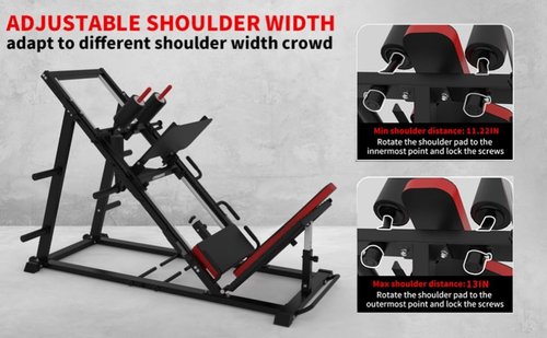 Leg Press Hack Squat Machine Combo, Professional Adjustable Leg Exercise Machine with Linear Bearing, Hack Squat Leg Press Machine with Weight Storage Posts for Full Lower Body Workout, 1500LBS