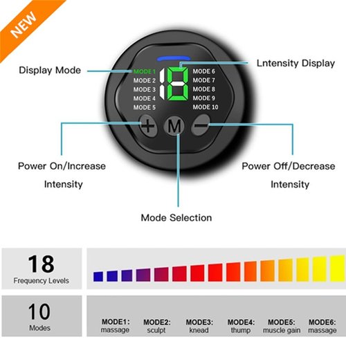 Fitness Workout Toner Abs Training Gear EMS Muscle Stimulator Massage belt for Abdominal/Waist/Arm/Leg Full Set Fit 23''-60''
