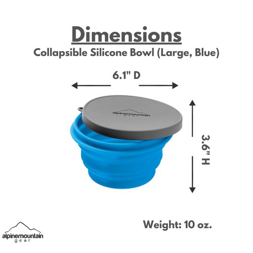 Alpine Mountain Gear 3 Pack Collapsible Silicone Bowl Bundle (Includes Small Red, Medium Green and Large Blue Bowl)