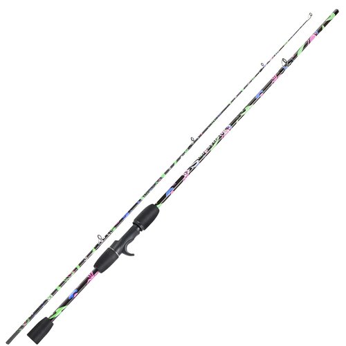 Sougayilang Fishing Rod, 2-Piece Fiber Glass Casting Rod with EVA Grip, Smooth Transition Fishing Pole- 6'0"