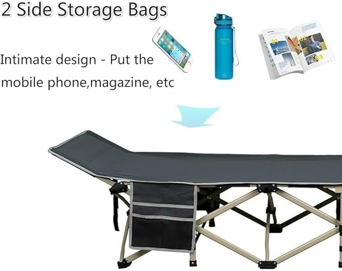 Yaheetech Folding Camping Cot, Portable Military Canvas Sleeping Bed, Outdoor Comfortable Lightweight Bed with Carry Bag for Hiking, Backpack Travel, Home & Office