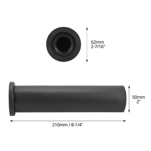 QWORK Adapter Sleeve (2 Pairs) – Convert 1" Standard to 2" Weight Plate Posts – 8" Length, 600lbs Capacity, Removable End Caps, Hex Bolt Locking, Includes Allen Keys