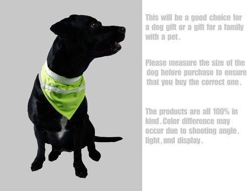 2 Pack Reflective Dog Bandana for Night Safety - High Visibility Adjustable Dog Scarf in Orange/Yellow, Fits Small Medium Large Dogs(Large)