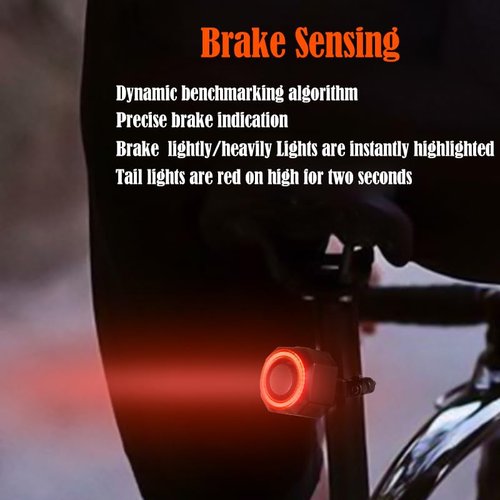 Multi-Functional Smart Bike Tail Light Alarm Bike Brake RED Light Auto ON/Off Anti Theft with Remote Waterproof Bicycle Alarm Rear Bike Light Bicycle Tail Light LED Rechargeable