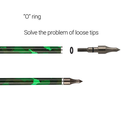 TOPARCHERY 30" Carbon Hunting Arrows Camo Shaft with 3" TPU Vanes and Removable Tips - 500 Spine Practice Target Arrows for Compound & Recurve Bow&Long Bow (Green&Yellow)
