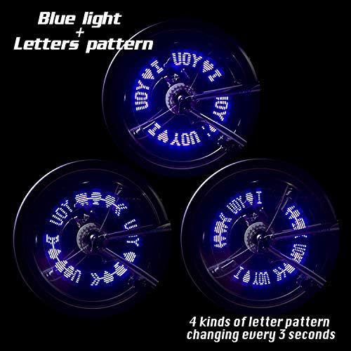 Superdream Bike Tire Valve Stem Light - LED Waterproof Bicycle Wheel Lights Neon Flashing Lamp Glow in The Dark Cool Safe Accessories (Blue 2Pack)