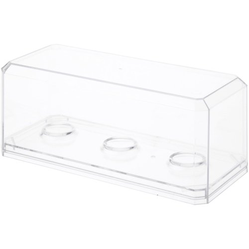 Pioneer Plastics 143C3GOLF-BC-UV Clear Plastic 3 Golf Ball Display Case with Clear Base (UV Resistant), 6.125" W x 2.625" D x 2.25" H