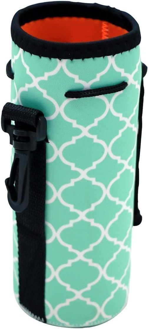 Protable Neoprene Insulated Water Drink Bottle Cooler Carrier Cover Sleeve Tote Bag Pouch Holder Strap for Kid Children Women Men Biker Travel Cycling Climbing Sports (HOT Blue 2PACK)
