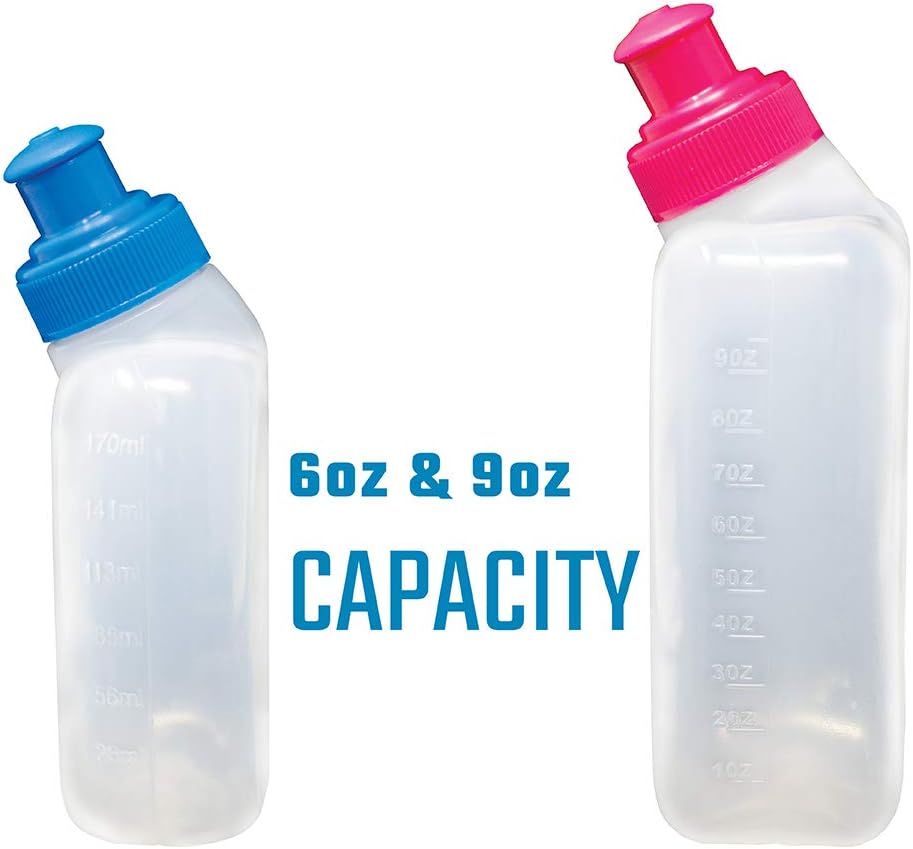 Synergy Reusable Handheld Hydration Running Water Bottles (4-Pack) (6oz 4-Pack, Blue)