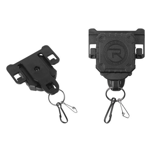 Military Tactical Gear Retractor, Molle Tactical Gear Tether, and a Retractable Key/Multi-Tools Holder (Black)