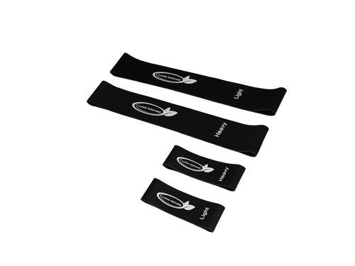 Toe Bands, Mini Latex Bands for Exercise & Stretch, Bunion Correction, Toe, Foot, & Ankle Strengthening, Toe Spacers for Hallus Valgus 4-Pack (Black)