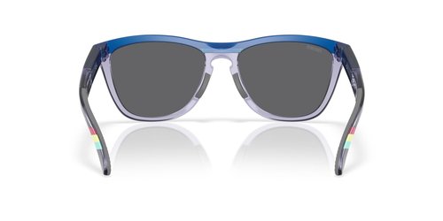 Oakley Men's OO9284 Frogskins Range Round Sunglasses, Matte Transparent Blue/Prizm Black, 55 mm