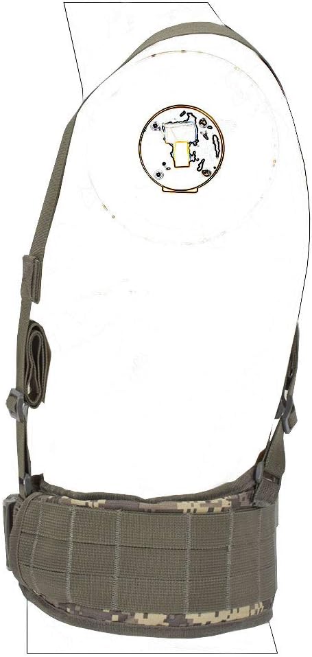 SINAIRSOFT Tactical Waist Belt with X-Shaped Suspenders Free Straps Airsoft Combat Padded Molle Belt