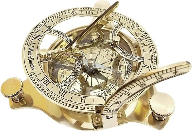 Smizzy Navigational Maritime Vintage Nautical Brass Compasses Fully Functional Titanic/Robert Frost Poem Compass/Sundial for Gift and Home Décor