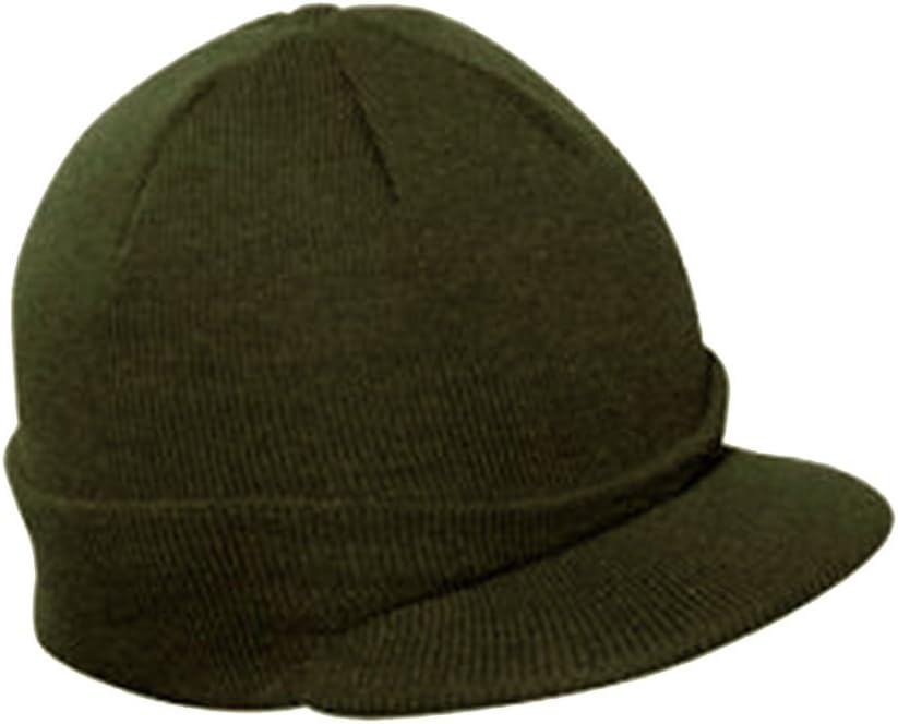 The Vintage Year Plain Sports Visor Billed Knit Radar Cuff Beanie