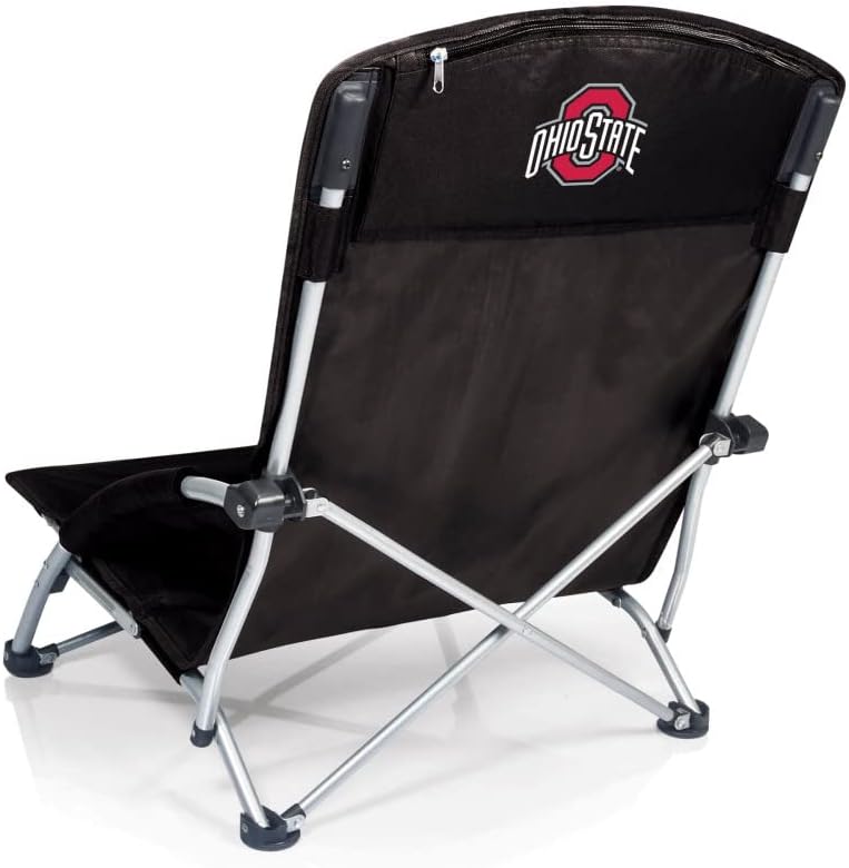 PICNIC TIME NCAA Tranquility Beach Chair with Carry Bag - Low Beach Chair for Adults - Low Lawn Chair