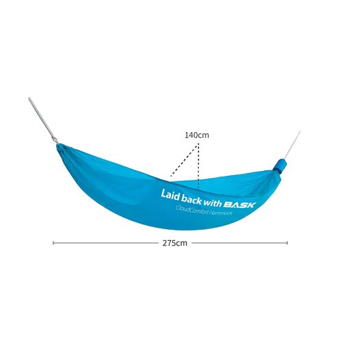 BASK Ultralight Portable Single Hammock with High Strength Straps – High Performance, Comfortable and Breathable Material 20DNylon for Camping, Backpacking,Travel,and Garden – up to 330lbs
