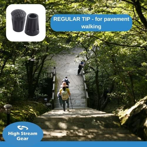 Trekking Poles Accessories. A Replacement Set of 2 Rubber Tips and 2 mud Baskets for All Weather and All Terrain. Fits Most Standard Trekking/Hiking/Walking Poles/Sticks