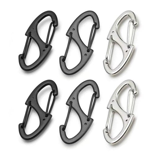 HANTAQ 6PCS Zipper Clip Theft Deterrent,Double Clips Carabiner Zipper Lock,Zipper Puller Replacement for Backpacks Suitcases Traveling Camping Tent