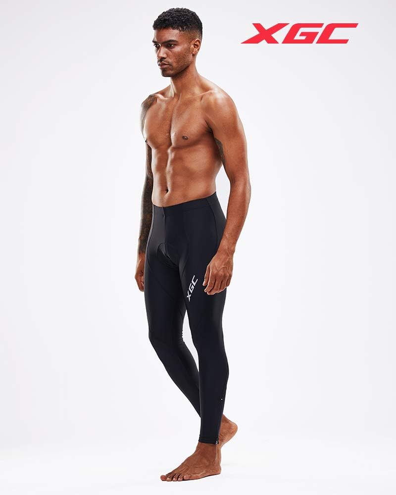 XGC Men's Long Cycling Pants Trousers Bike Pants Trousers Tights Legging with 4D Sponge Padded