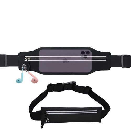 Slim Running Belt Fanny Pack for Men Women, Running Hiking Cycling Phone Holder, Reflective Runners Pouch Waist Pack for Workout, Money Belt, Running Gear Accessories Gift【Fits All Size Phones】