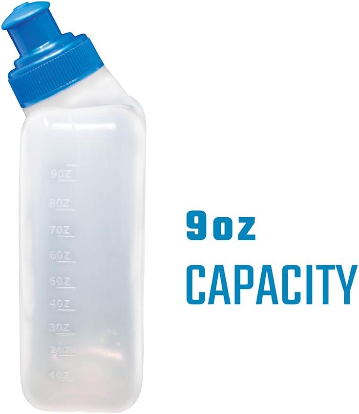 Synergy Reusable Handheld Hydration Running Water Bottles (4-Pack) (6oz 4-Pack, Blue)