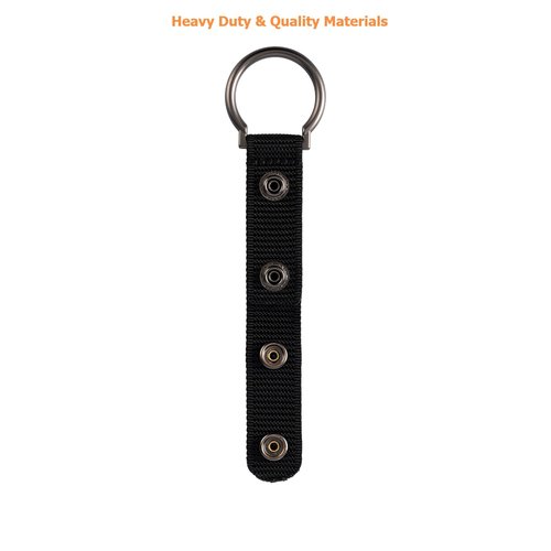TACNEX Side Handle Baton Holder D/C Cell Flashlight Carrier 1.5" Metal Ring Police Stick Holster Nylon Strap Duty Belt Keeper