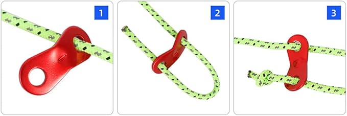 lasenersm 24 Pieces Cord Adjuster Tent Tensioners Guyline Cord Adjuster Rope Adjuster Aluminum Alloy Wind Rope Buckle 2 Hole Rope Guyline Adjuster for Tent Camping Hiking, Black