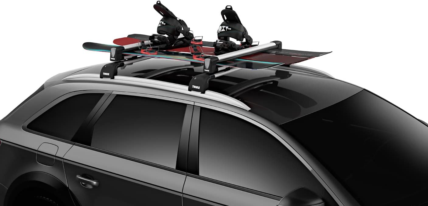 Thule SnowPack Ski/Snowboard Rack, Large (6 Pr/4 Boards), Black