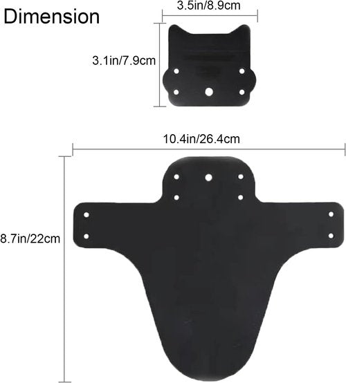 2 PCS Mountain Bike Fender Fits 26"/ 27.5"/ 29" Front and Rear Bicycle Mudguard, Mountain Bike and Fat Bike Wheel Sizes Bicycle Fender, Adjustable MTB Mudguard